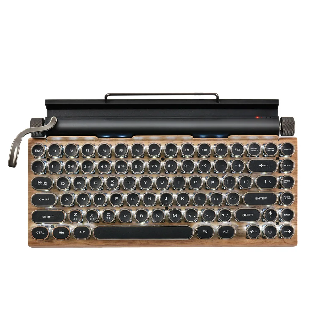 Wireless Keyboard Retro Typewriter 83 Keys For Laptop PC Gaming