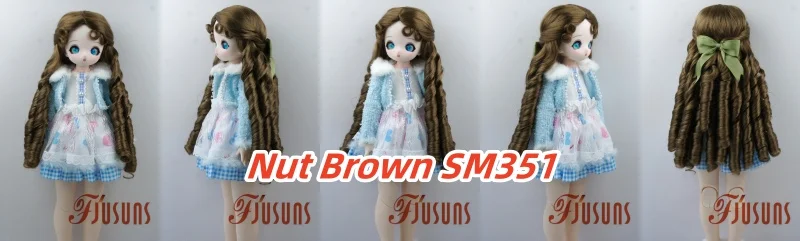 JD809 6-7inhc 7-8inch 8-9inch Back Tied Long Pig sausage curly Synthetic Mohair Doll wigs 1/6 1/4 1/3 YOSD MSD SD DOD BJD Hair