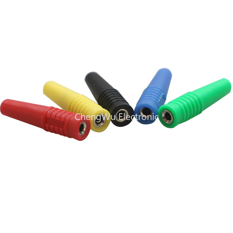 

2pcs 2mm 4mm Banana Female Plug Cable Bus Hole Copper Core Soft Rubber Sleeve Solder Connector Banana Socket