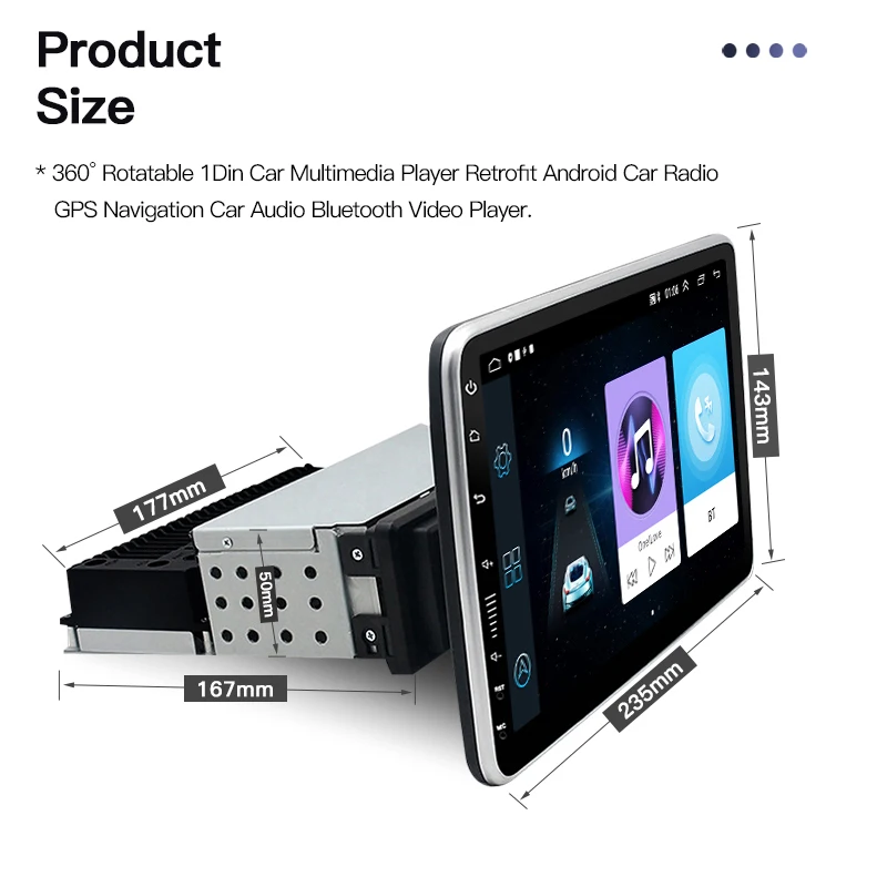 Autoradio GEARELEC 1 DIN 10 Pouces Écran Tactile Rotatif 360° 32 Go Autoradio GEARELEC 1 DIN 10 Pouces Écran Tactile Rotatif 360° 32 Go