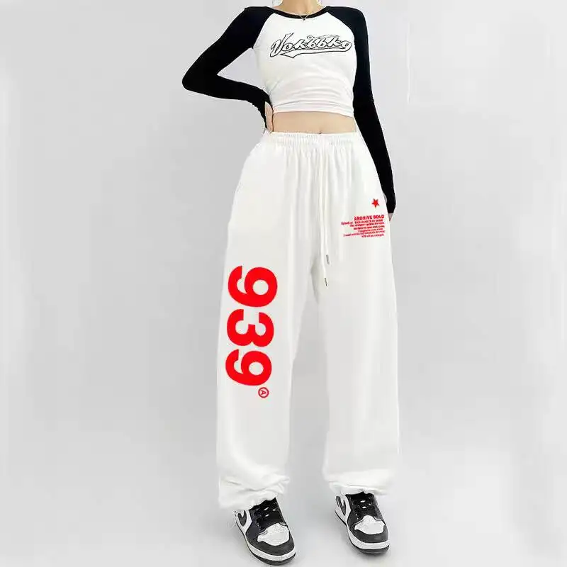 Spring and autumn 939 sweatpants men's and women's loose straight wide-leg pants casual sweatpants ins tide Free shipping 6