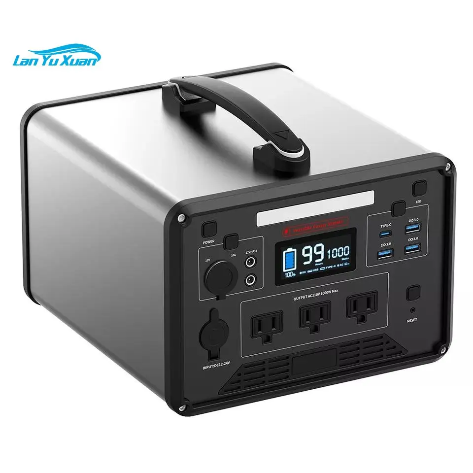 

1000W Portable Power Station 110V 220V Lifepo4 Battery Pack USB For Home Outdoor Campinge Emergency LED Power Supply