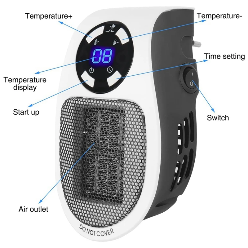 3Pcs 500W For MINI Electric Air Heater Portable Fan Heater Hot Fan Electric  Heater Automatic Temperature Control Off, EU Plug _ - AliExpress Mobile