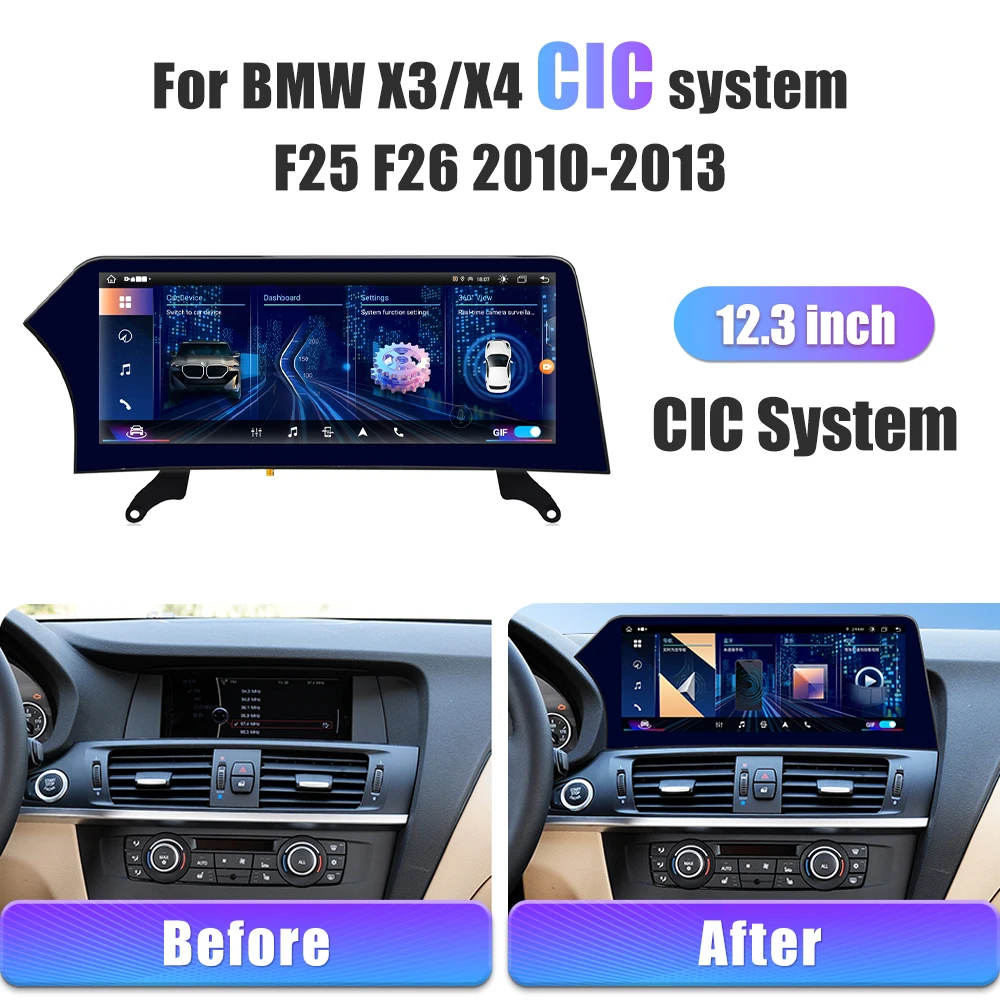LCD Digital Dashboard Cluster Panel Cockpit Voor For BMW X3 X4 (CIC NBT EVO system) F25 26 2010-18 Car Radio Android 13.0 Player