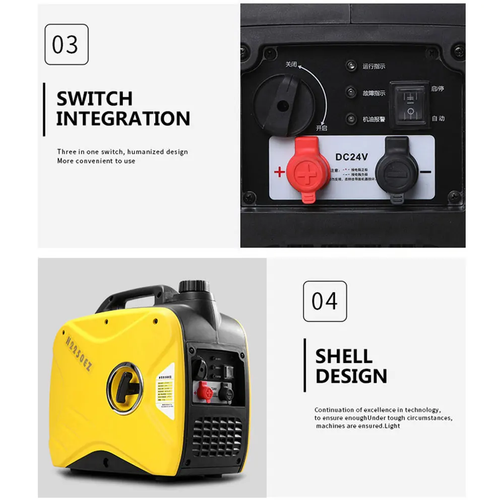 24V 3000W Parking Air Conditioner Gasoline Generator Remote Control Start Dc Truck On-board Mute Small Generator