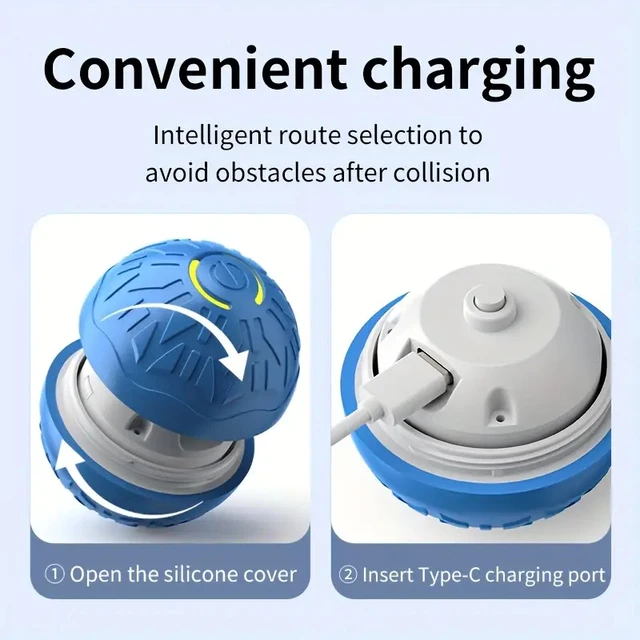 Smart Dog Toy Ball Automatic Interactive Pet Electronic Rolling USB Rechargeable Moving Bouncing for Puppy to Large dog Chew Toy 6