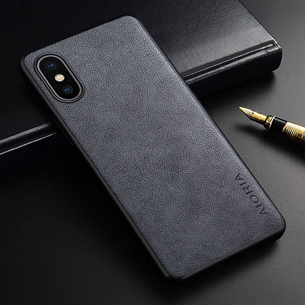 Luxury Vintage Leather Skin Case with Soft Silicone Cover