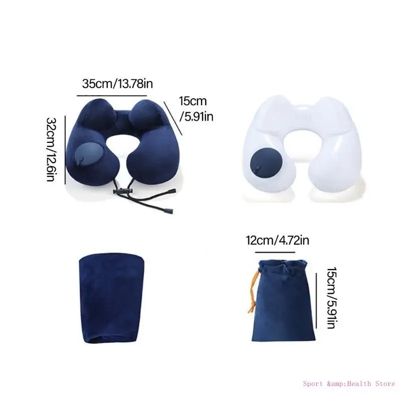 Neck Cushions for Neck Support for Aircraft Office, Press to Inflate Pillow