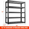 40" Wide Garage Storage Shelves Heavy Duty Shelving Unit 72" Tall Garage Shelving for Storage with 5 Tier Adjustable Metal Wire 2