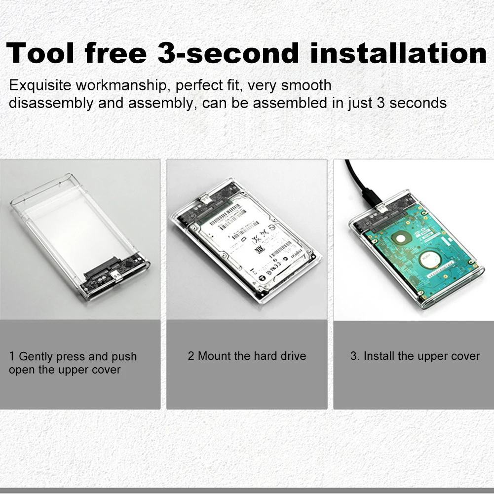 USB-C to C USB-A to C ̺   ϵ ̺ ̽, 2.5 ġ SATA HDD SSD Ŭ, ƺ Ʈ PC, 5Gbps