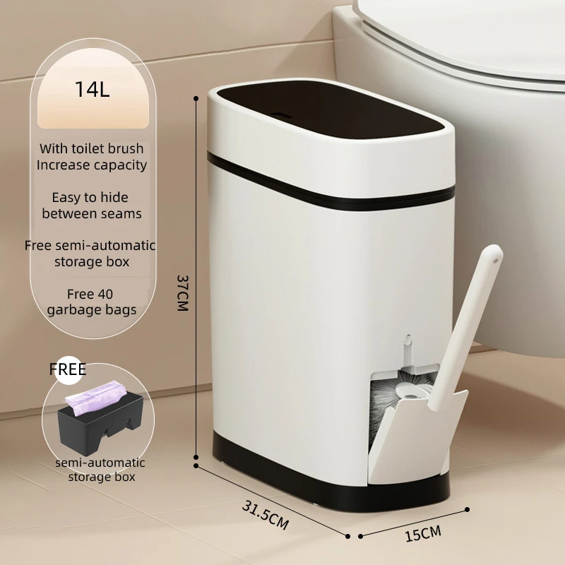 Poubelle De Salle De Bain Avec Couvercle, Couvercle à Pression Et Pedale 2 En 1 Poubelle A Pedale Pour Cuisine 96603477