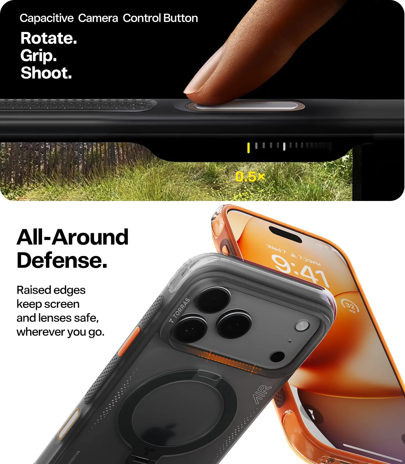 TORRAS Ostand Q3 Spin iPhone 16 Pro Max Case(6.9 ″), MagSafe Compatible,  Shockproof Kickstand Cover, Black - Walmart.com TORRAS iPhone 16 Pro Ostand Q3 Spin ブラック