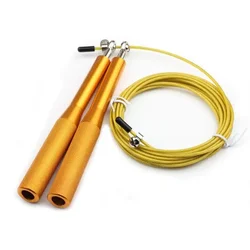 High-Speed Adjustable Jump Rope with Aluminum Handles and Durable Carry Bag (Yellow)