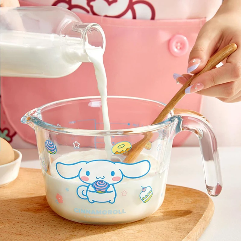 

Sanrio Kawaii Cinnamoroll Measuring Cup My Melody Hello Kitty Cartoon Milk Egg Liquid Healthy Safe Kitchen Baking Cup with Scale