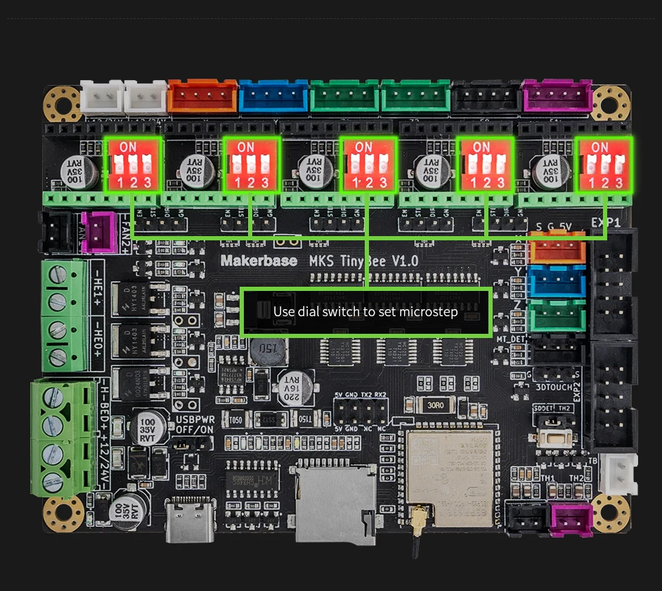 Makerbase MKS TinyBee mainboard ESP32 wifi MCU 32bit 3D printer article controller board kit MKS MINI12864LCD 12864 LCD display pipe bender