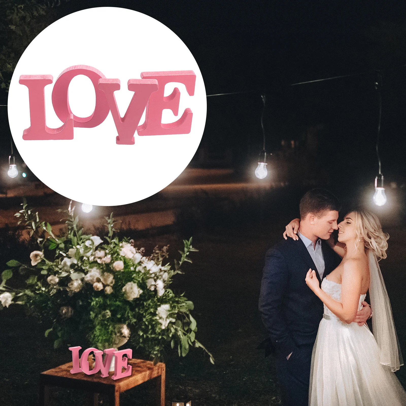 

4 Pcs Wooden Love Ornaments Valentine DIY Embellishment Pendant Wedding Decorations Blank Valentine's Day
