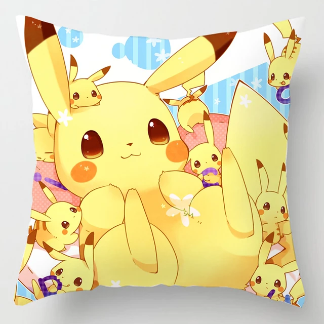 Housse de coussin Pokemon, jouets en peluche, Pikachu Go Psyduck, taie  d'oreiller dessin animé, canapé, voiture, maison, cadeaux, 45x45cm -  AliExpress