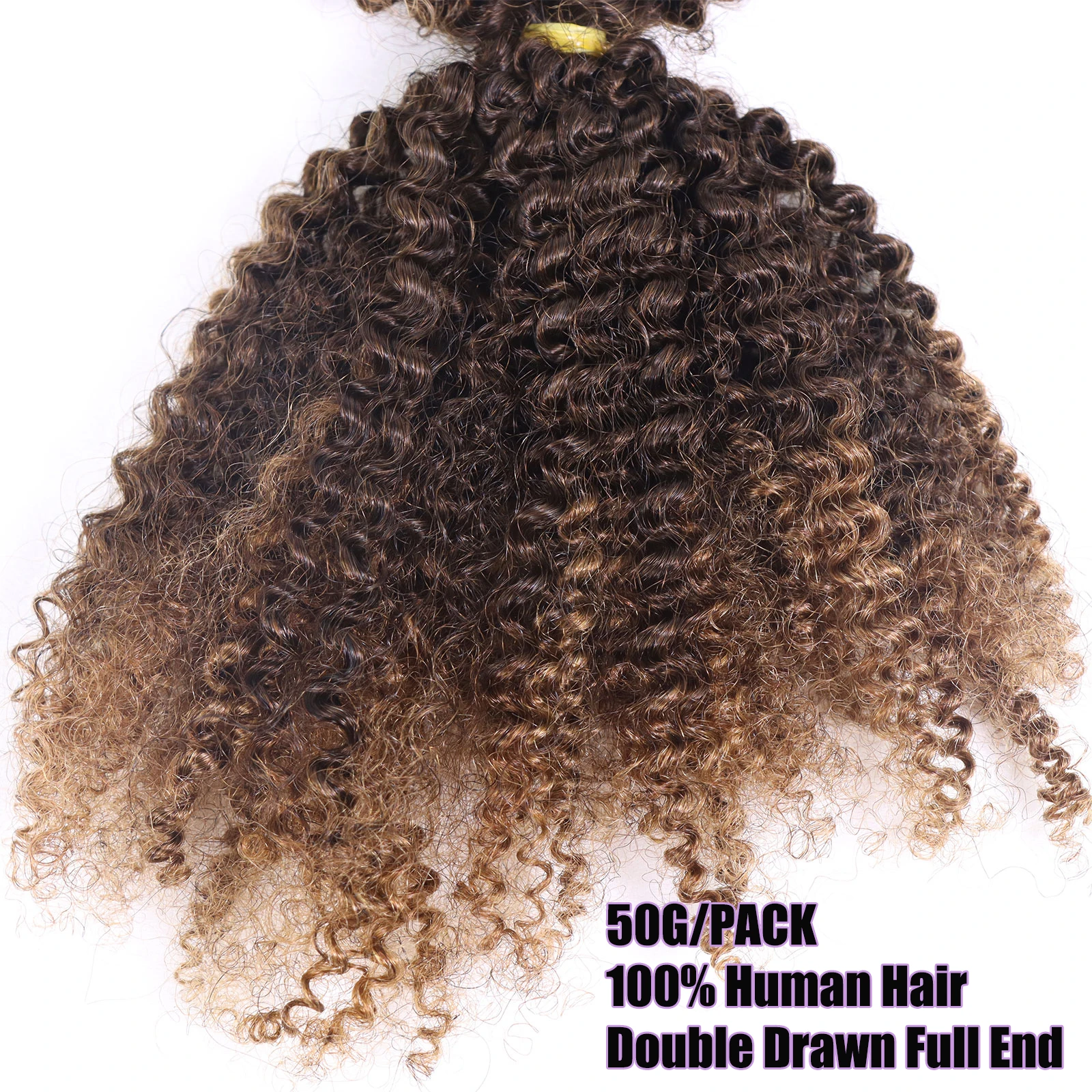 Human Hair Extensions Human Hair Bulk For Braiding 3B 3C Afro Kinky Curly Raw Brazilian Remy Crochet locs Bundles Wave 50G No Weft