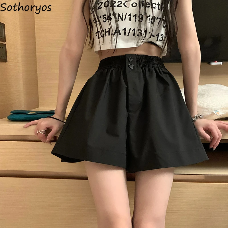 

Baggy Shorts Women Pure Summer All-match Preppy Style Fashion Bottom Feminine Comfortable Chic Leisure New Collection Trouser