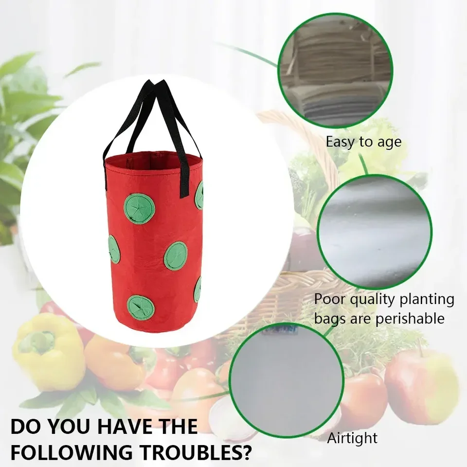 6 Sacchi Per Coltivazione Patate 7 Galloni In Tessuto Non Tessuto – Vasi Per Piante Di Pomodoro Con Maniglie, Per Balcone E Giardino 35x28cm
