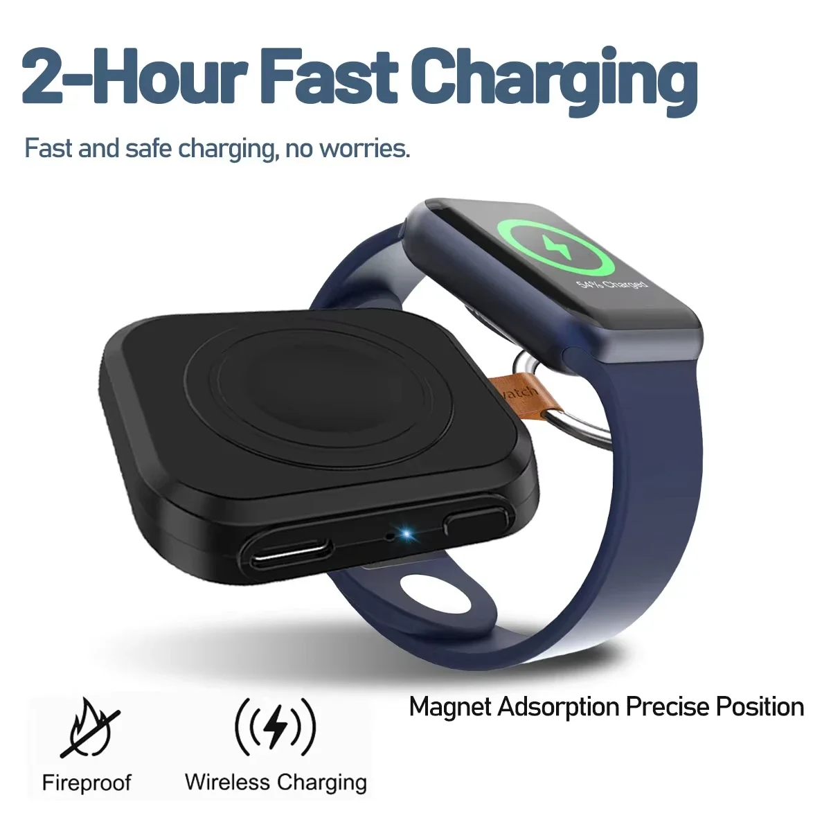 Magnetic Fast Charging Wireless Watch Charger - Type C