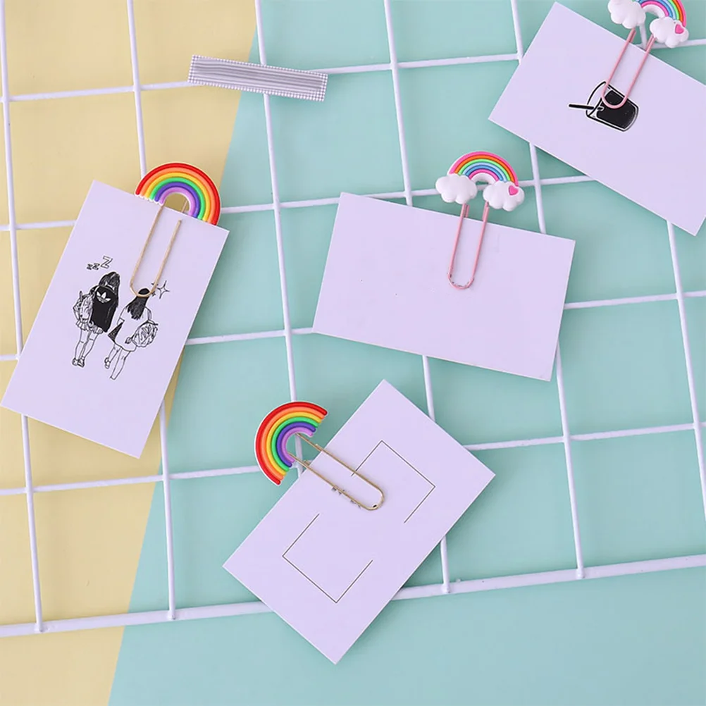 

20Pcs Decorative Rainbow File Clips Creative Paper Clips Multi-use Paper Clips Colored Paper Clips