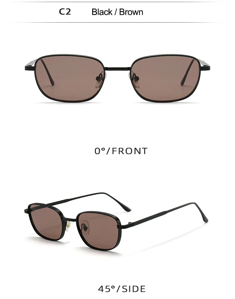 SHAUNA Mode Metall Retro Kleine Rechteck Sonnenbrille Trend Männer Gradient Shades UV400 Sonnenbrille – Detail 7