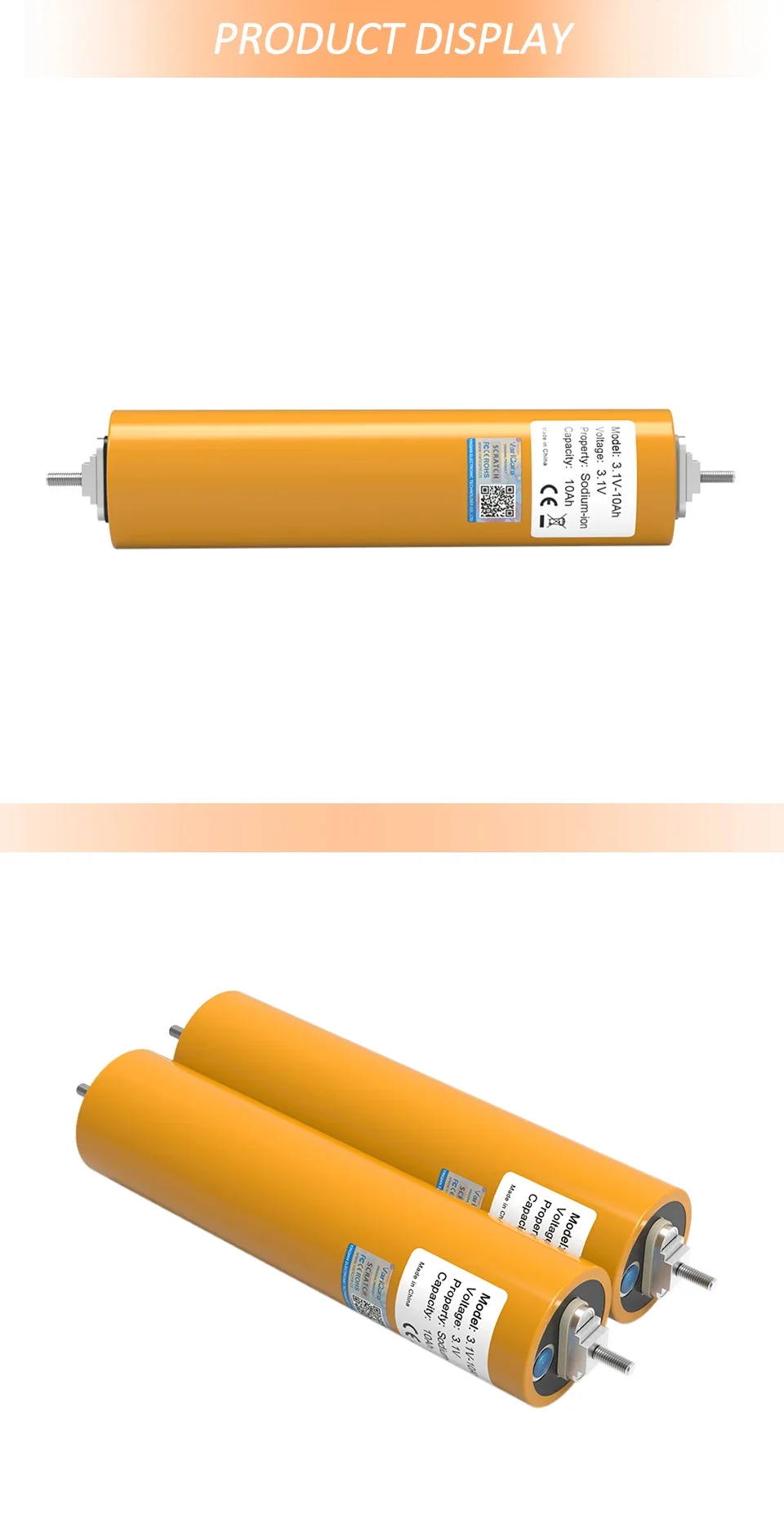 3.1V 10Ah Sodium-Ion battery 20c Resistant to Low,high Temperature DIY 12V 4s In