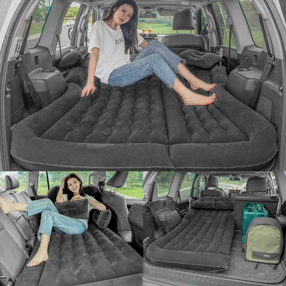 

Air Travel Bed Flocking Bed SUV/Car 2 Pillow For Camping Inflatable Mattress Car Truck