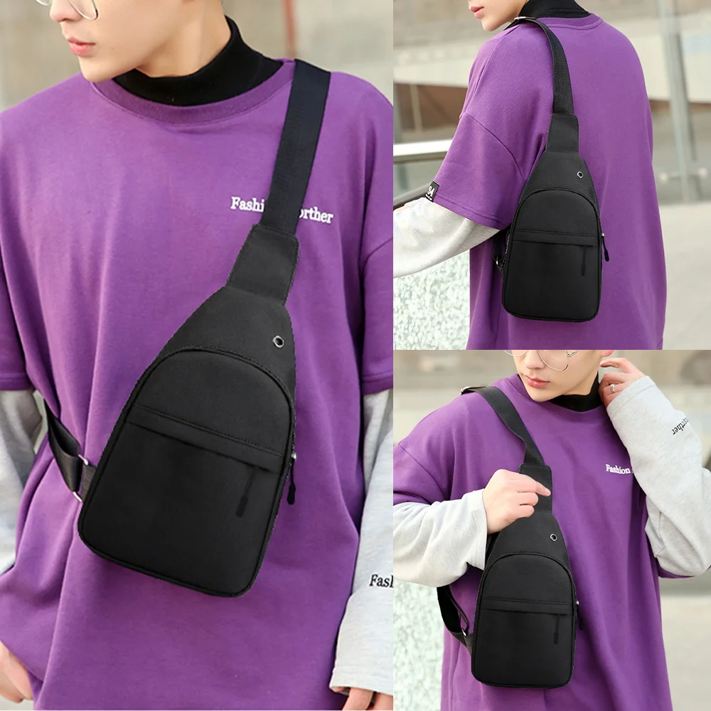 2022 Trend Chest Bag for Men Canvas Sport Crossbody Men Shoulder Bag Mobile Phone Chest Bag Text Pattern Printed handbags