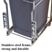 ถังขยะที่ซ่อนอยู่ตู้ในครัวเรือนถังขยะแบบฝังประเภทลิ้นชักเครื่องมือทําความสะอาดห้องครัว Morden ถังขยะความจุสูง 3