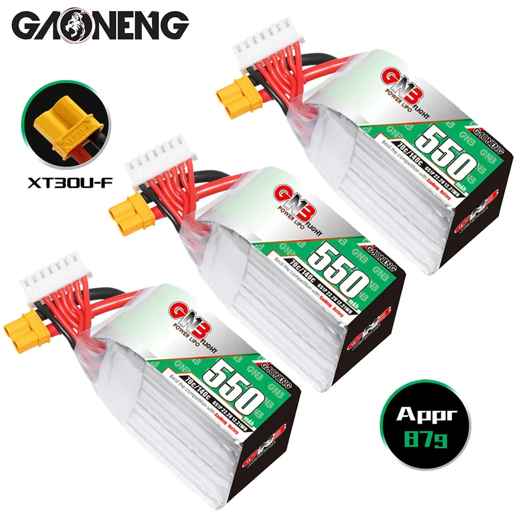 

Аккумулятор Lipo 22,2 в 550 мАч 70C/Max 140C для торрена 110 FPV гоночного дрона Запчасти для квадрокоптера RC GNB 6S 22,2 в перезаряжаемая батарея