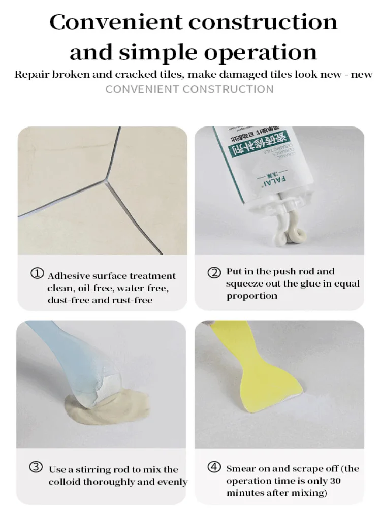 Tile Paste Repair Ceramic Paste Repair Epoxy Tile Glaze Filling Material ceramic crack repair adhesive