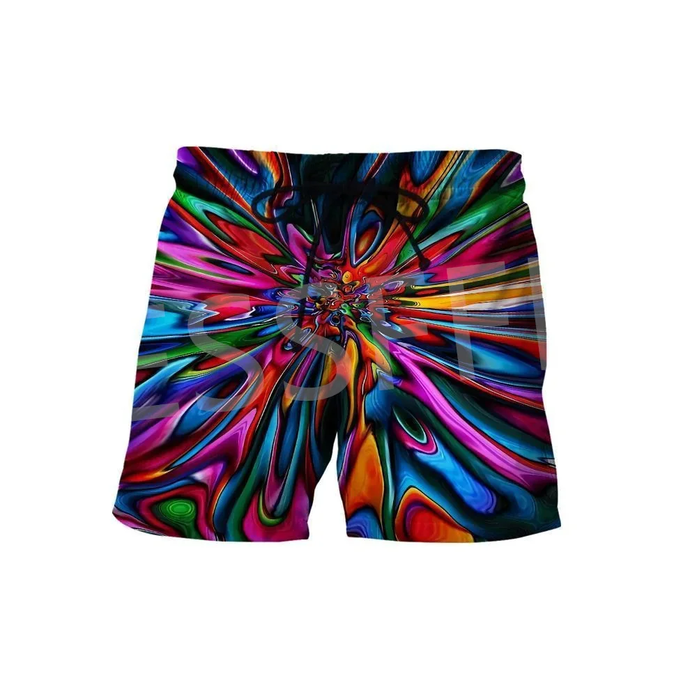 Tessffel Hipple Aliens Oil Psychedelic Trippy Tattoo Funny Men/Women 3DPrint Summer Streetwear Beach Shorts Casual Short Pants 2