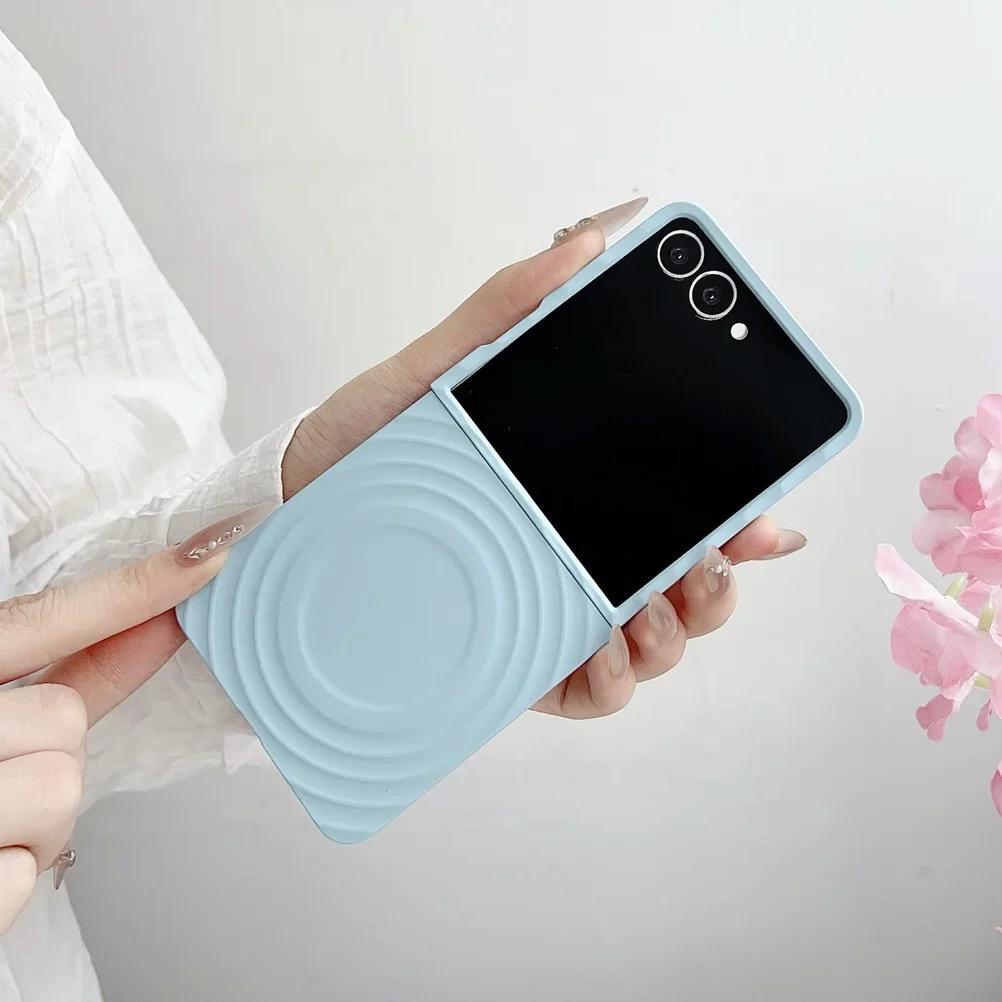 Matte Water Ripple Dopamine Color Magnetic Phone Case with 3D Waves Design - Slim Magsafe Cover