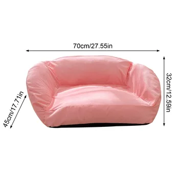 Pet Sofa Bed All Seasons Pet Bed with Widen Sleeping Area Pet Couch with Removable Washable Cover Anti-slip Bottom for Cats Smal 6