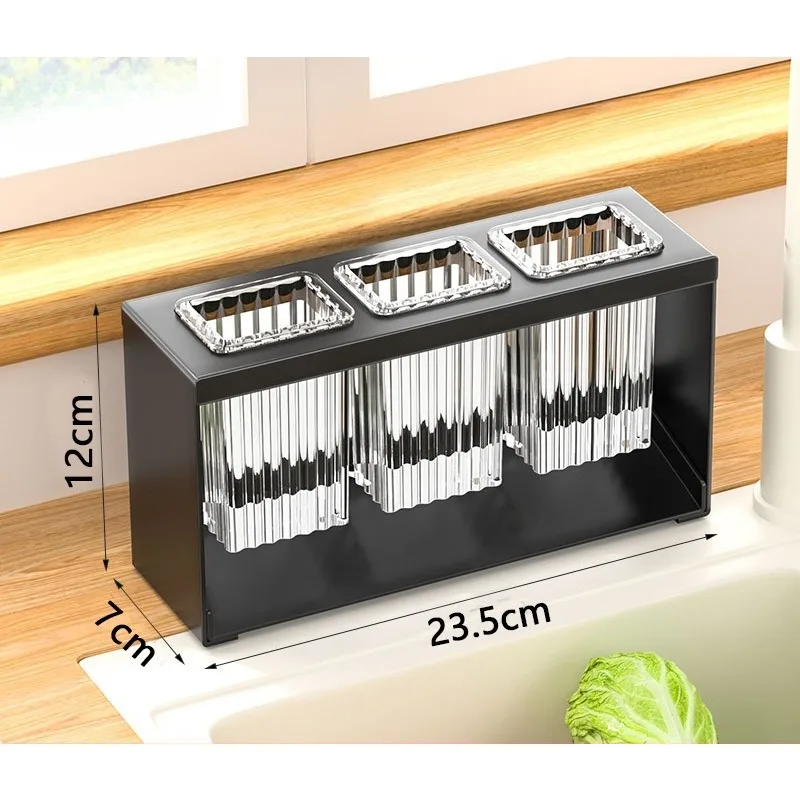 Household Countertop Drain Storage Rack Kitchen Knife and Fork Storage Rack Chopstick Tube Bathroom Toothpaste Makeup Brush Rack 6
