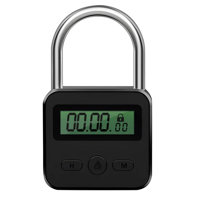 A42Z-Metal Timer Lock LCD Display Multi-Function Electronic Time 99 Hours Max Timing USB Rechargeable Timer Padlock 4