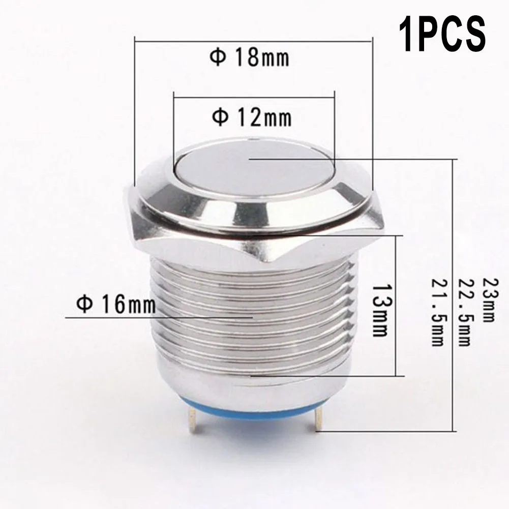 16 mm wasserdichter Metall-Drucktastenschalter, LED-Licht, Momentan-Reset, verriegelnd, 12 V, Auto-Motor, hoher Flachkopf-Netzschalter – Detail 7