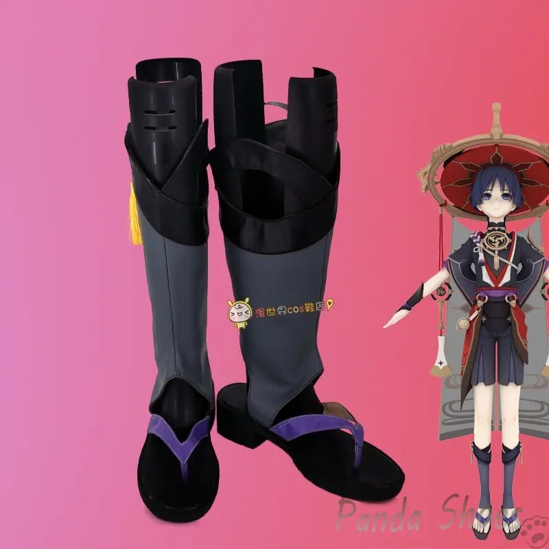

Genshinimpact Kunikuzushi Wanderer Cosplay Shoes Comic Anime Game Cos Long Boots Cosplay Costume Prop Shoes for Halloween Party