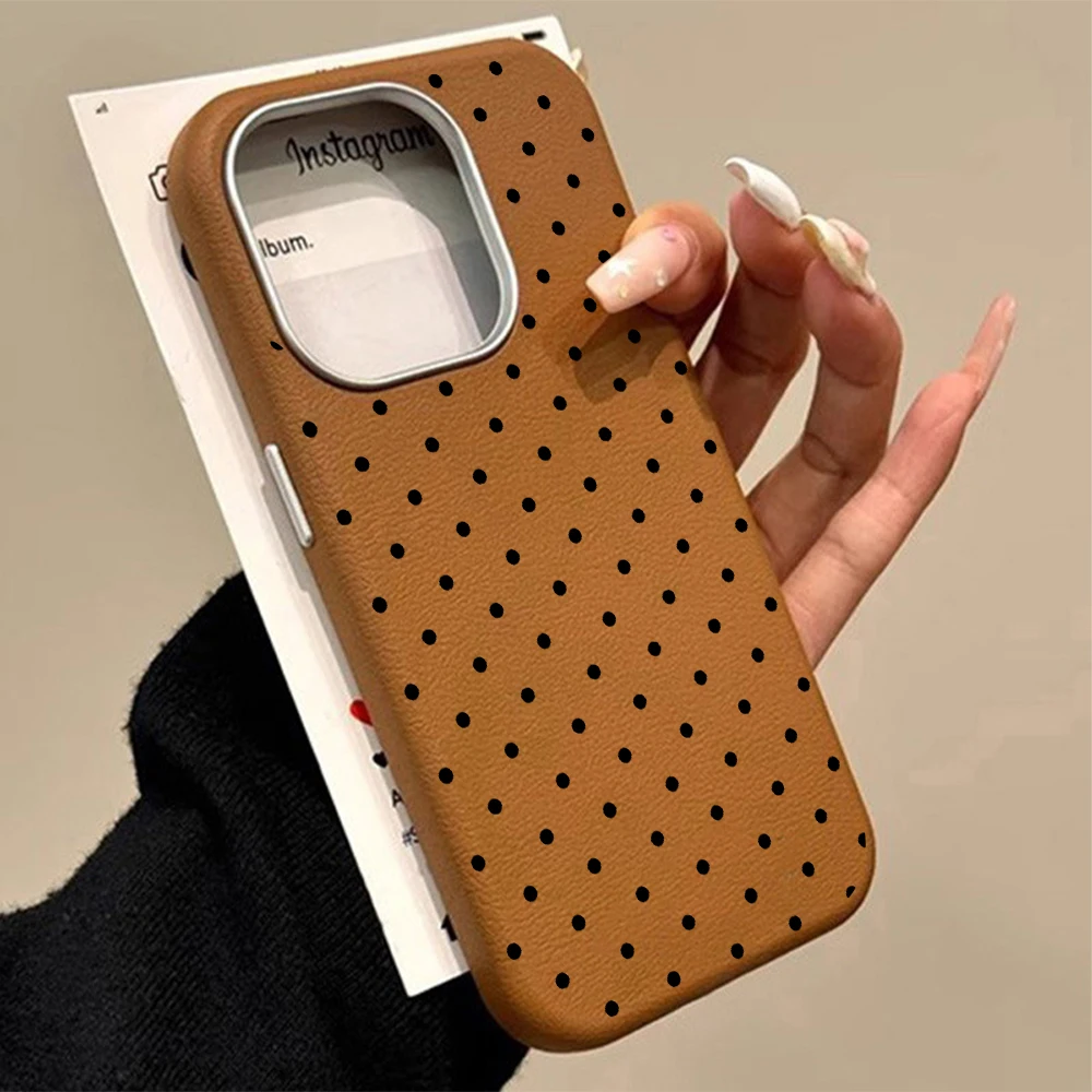 Elegant Black Polka Dot Shockproof Silicone Phone Case