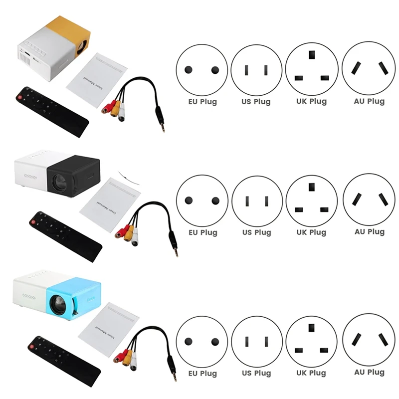 

School Season Multi-Functional Classroom Mini Projector Easy To Use With EU Plug,Yellow-White