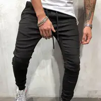 Men Pants Denim Jogger Pants Autumn Men's Pencil Jeans Vintage Solid Color Men Slim Fashion Denim Trousers Male Casual Pants 4