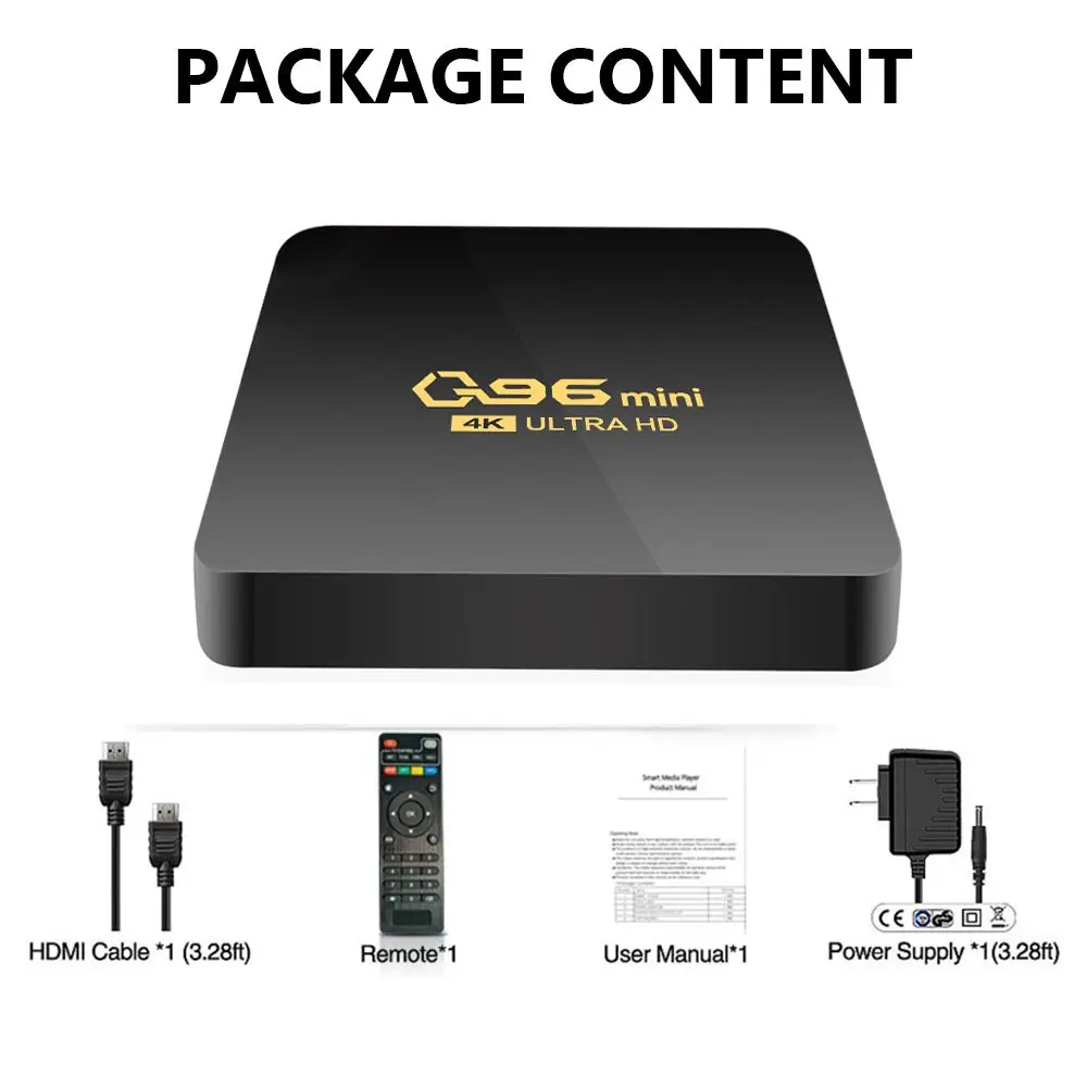 Q96 Mini Smart TV Box Android 100 Amlogic S905L Quad Core 24G WIFI 4K Set Top Box 8GB+128GB Media Player H265 Home Theater sling tv box