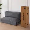 Bean Bag Bed Folding Sofa Bed Floor Mattress for Adults, Extra Thick and Long Floor Sofa with Corded Washable Cover, Dark Grey 4