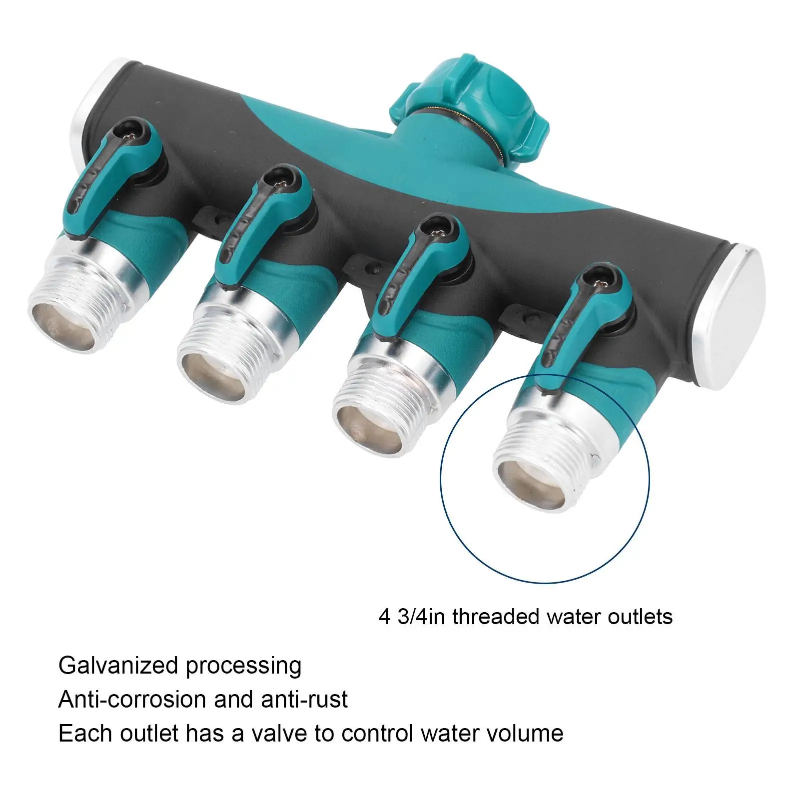 4-Way Garden Water Splitter Connector-European Standard Thread Irrigation Valve Fittings
