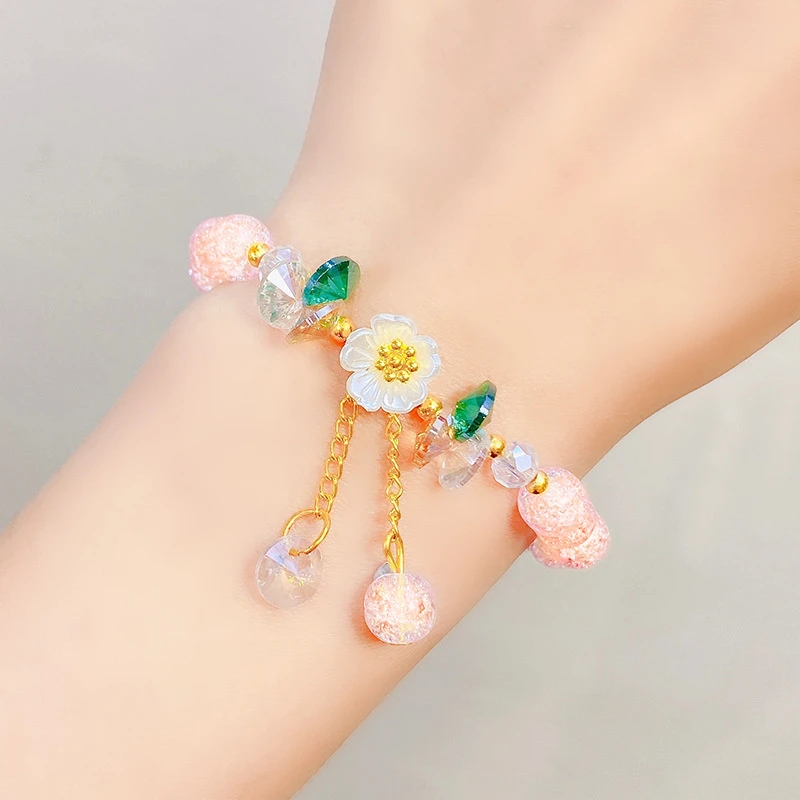 韓国人気item♡Crystal Flower Bracelet/全2色/GETMEBLING Bracelet Women Bracelets Korean | Women Bracelets New Summer