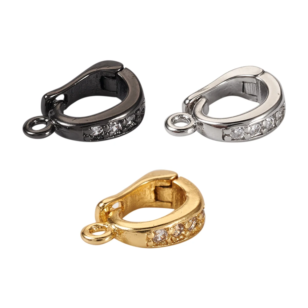 5pcsBrassCubicZirconiaEnhancerShortenerBailsHingedPendant