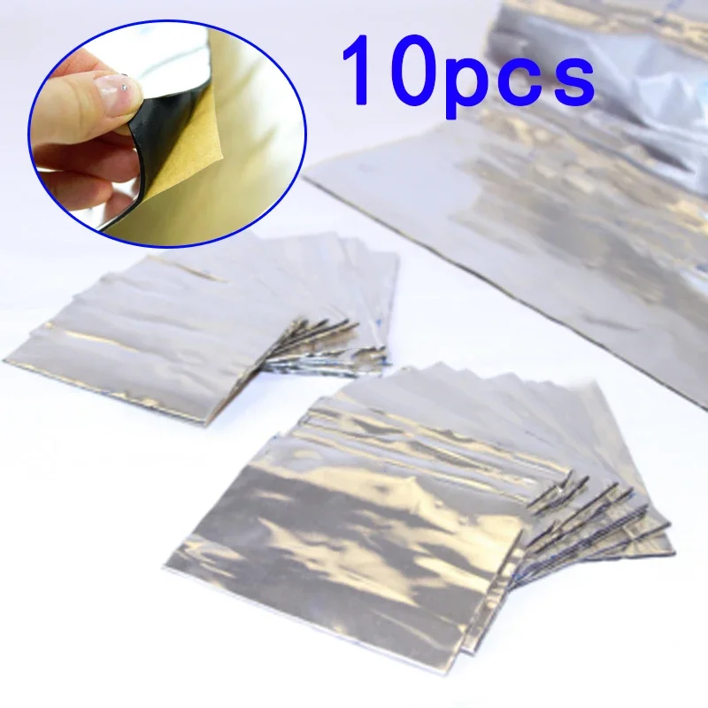 Panel Car sound insolation Damping Shock Absorber Plate 200mm*100mm For door Hood Firewall Chasis Trunk Lid 10pcs