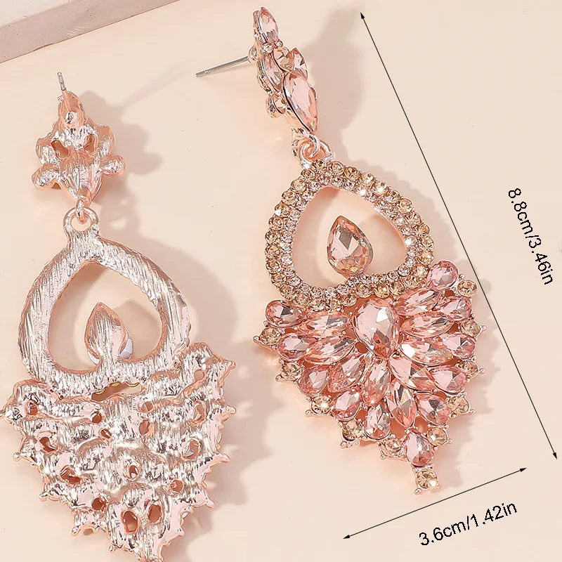 2023 Earrings Stylish Colored Diamond Alloy Diamond Full Diamond Earrings Female European And American Bohemian Ethnic Ear Rings